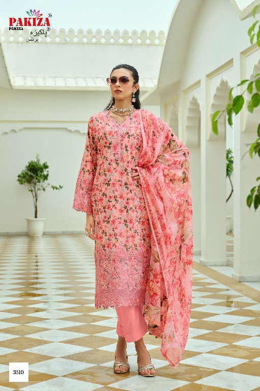 PAKIZA GULL BAHAAR VOL 35 WHOLESALE LAWN CHIKANKARI WORK UNSTITCH SALWAR SUITS FOR EXPORT