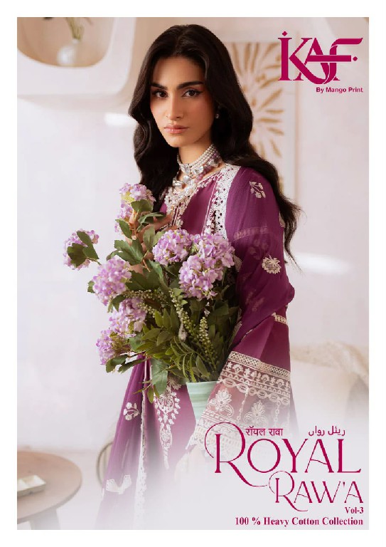 KAF ROYAL RAWA VOL 3 WHOLESALE HEAVY COTTON PAKISTANI CASUAL WEAR DRESS MATERIAL ONLINE
