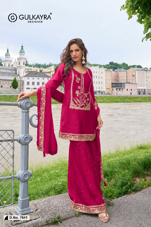 LAVANYA BY GULKAYRA DESIGNER WHOLESALE READYMADE PURE SILK PARTY WEAR TOP SHARARA WITH DUPATTA ONLINE