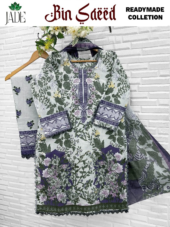 JADE BIN SAEED WHOLESALE READYMADE PURE COTTON CLASSY LOOK 3 PCS SUITS EXPORTER