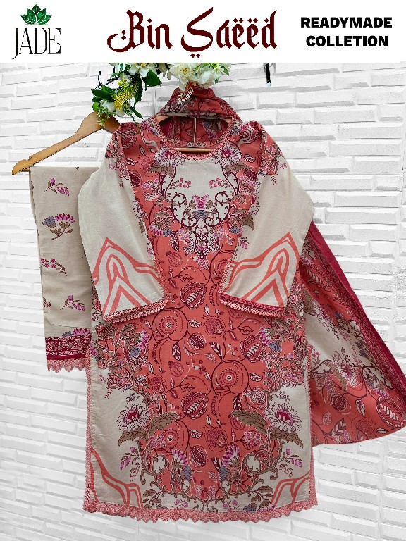 JADE BIN SAEED WHOLESALE READYMADE PURE COTTON CLASSY LOOK 3 PCS SUITS EXPORTER