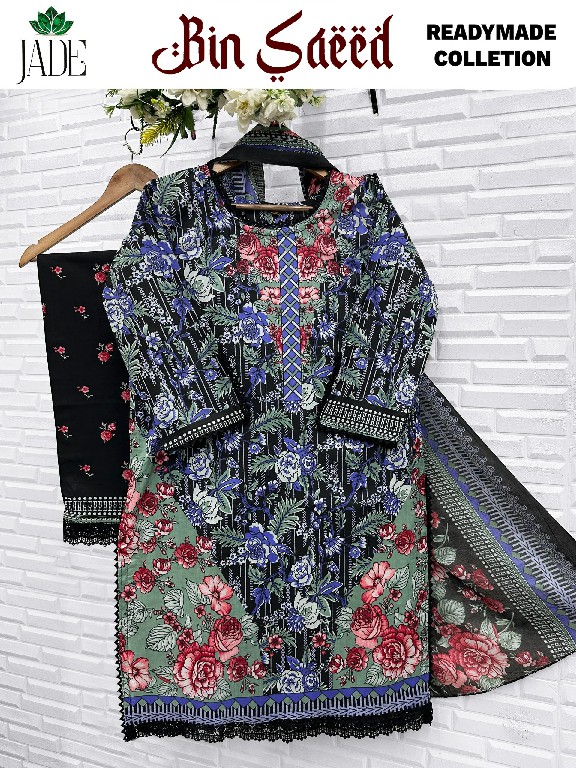 JADE BIN SAEED WHOLESALE READYMADE PURE COTTON CLASSY LOOK 3 PCS SUITS EXPORTER