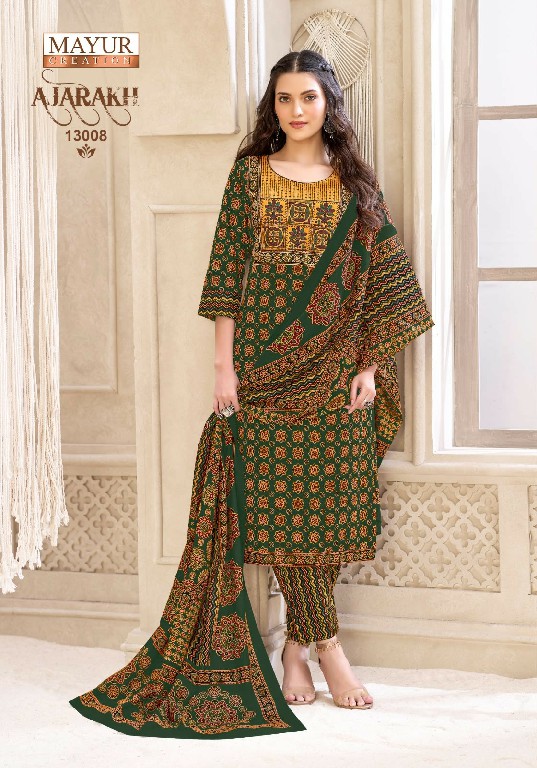 MAYUR CREATION AJARAKH VOL 13 WHOLESALE READYMADE COTTON PRINTED BIG SIZE CASUAL WEAR 3 PCS SUITS EXPORTER