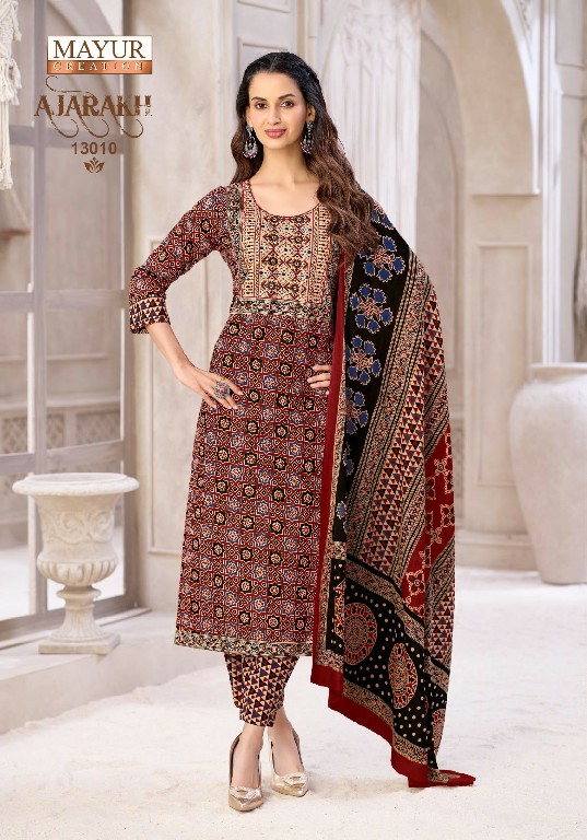 MAYUR CREATION AJARAKH VOL 13 WHOLESALE READYMADE COTTON PRINTED BIG SIZE CASUAL WEAR 3 PCS SUITS EXPORTER