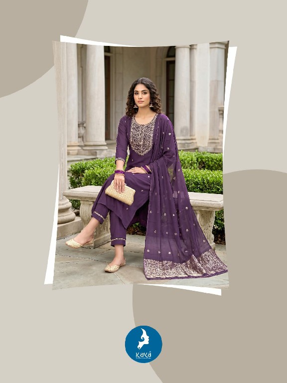 KAYA ERISHA WHOLESALE READYMADE ROMAN TWO TONE LATEST STRAIGHT CUT 3 PCS SUITS EXPORTER