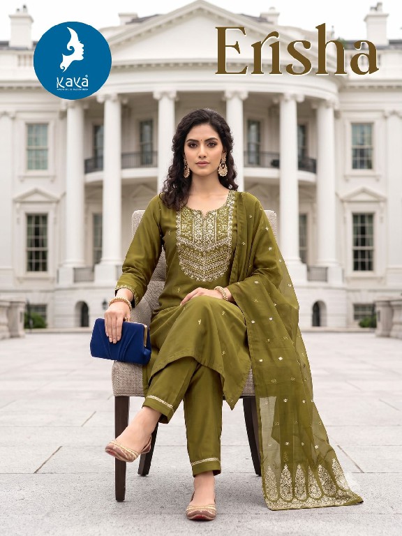 KAYA ERISHA WHOLESALE READYMADE ROMAN TWO TONE LATEST STRAIGHT CUT 3 PCS SUITS EXPORTER