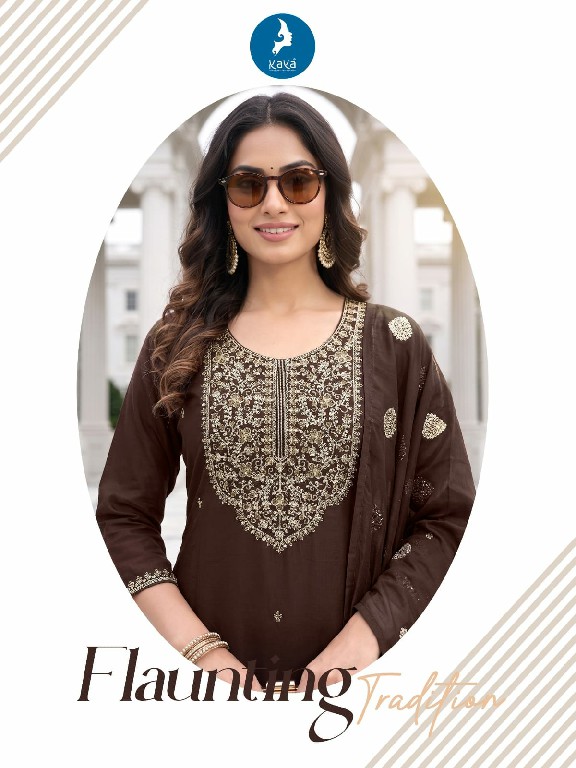 KAYA ERISHA WHOLESALE READYMADE ROMAN TWO TONE LATEST STRAIGHT CUT 3 PCS SUITS EXPORTER