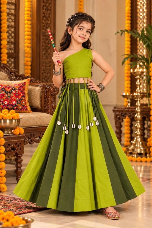 PAYAL CREATION D.NO SIYA-40 WHOLESALE READYMADE ROMAN SILK MODERN STYLISH NAVRATRI LEHENGA CHOLI FOR KIDS ONLINE