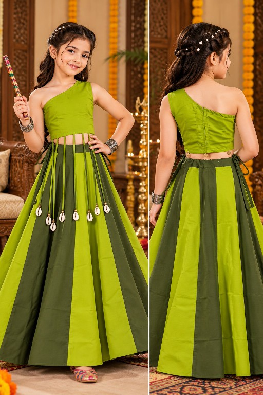 PAYAL CREATION D.NO SIYA-40 WHOLESALE READYMADE ROMAN SILK MODERN STYLISH NAVRATRI LEHENGA CHOLI FOR KIDS ONLINE