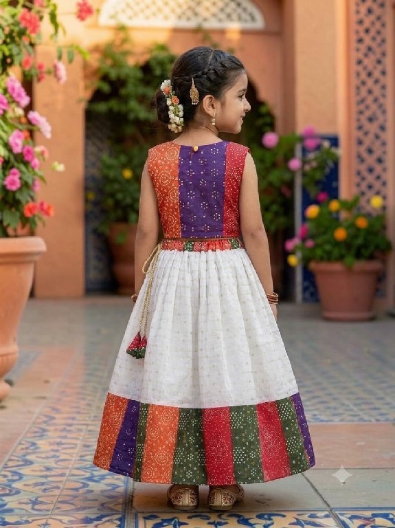 TEXTILEDEAL D.NO HK-295 WHOLESALE READYMADE PURE SILK WEAVING WORK FULL FLARED LEHENGA CHOLI FOR KIDS EXPORTER