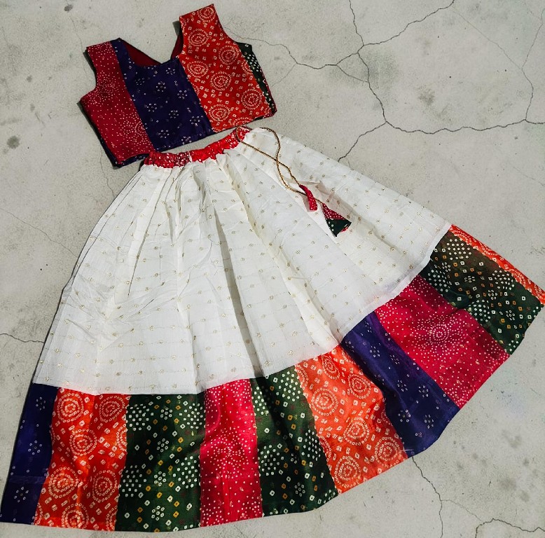 TEXTILEDEAL D.NO HK-295 WHOLESALE READYMADE PURE SILK WEAVING WORK FULL FLARED LEHENGA CHOLI FOR KIDS EXPORTER