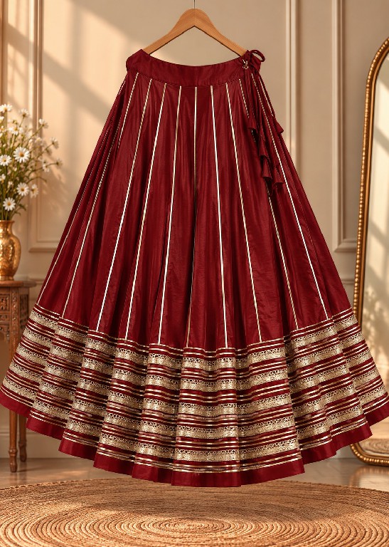 TEXTILEDEAL D.NO 17 WHOLESALE READYMADE ROMAN SILK NAVRATRI SPECIAL LINE SKIRT FOR WOMEN ONLINE
