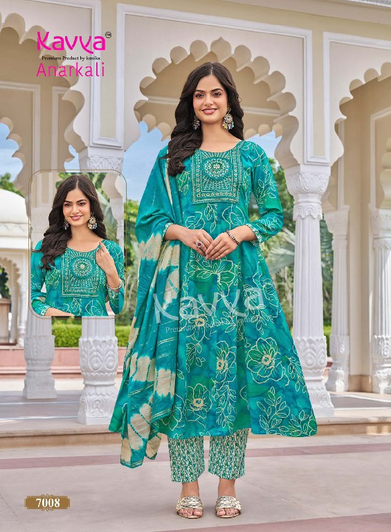 KAVYA ANARKALI VOL 7 WHOLESALE READYMADE RAYON ANARKALI STYLE TRENDING 3 PCS SUITS EXPORTER