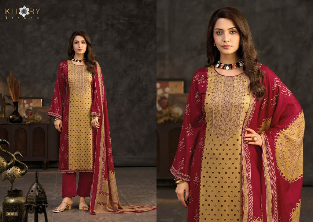 KILORY TRENDS SUNEHRI WHOLESALE PURE GAJJI SILK WITH HAND WORK UNSTITCH SALWAR SUITS SUPPLIER