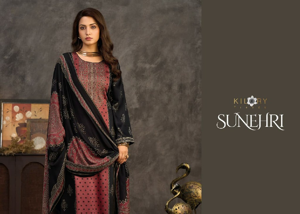 KILORY TRENDS SUNEHRI WHOLESALE PURE GAJJI SILK WITH HAND WORK UNSTITCH SALWAR SUITS SUPPLIER