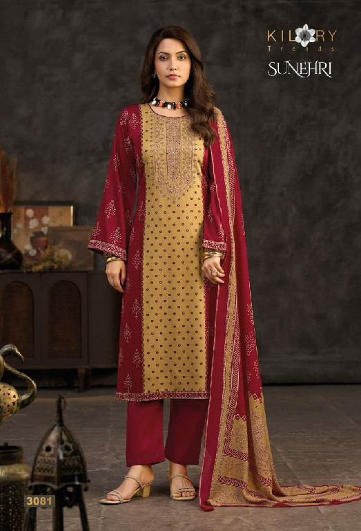 KILORY TRENDS SUNEHRI WHOLESALE PURE GAJJI SILK WITH HAND WORK UNSTITCH SALWAR SUITS SUPPLIER