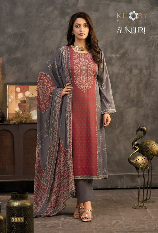 KILORY TRENDS SUNEHRI WHOLESALE PURE GAJJI SILK WITH HAND WORK UNSTITCH SALWAR SUITS SUPPLIER