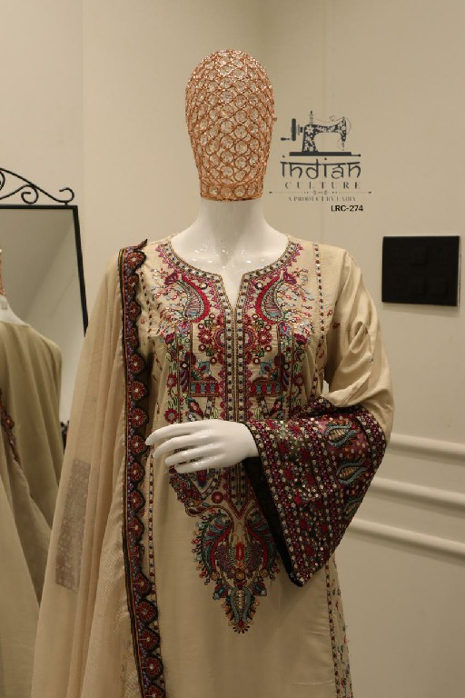 INDIAN CULTURE D.NO LRC-274 WHOLESALE READYMADE COTTON SLUB BEAUTIFUL PAKISTANI 3 PCS SUITS FOR EXPORT