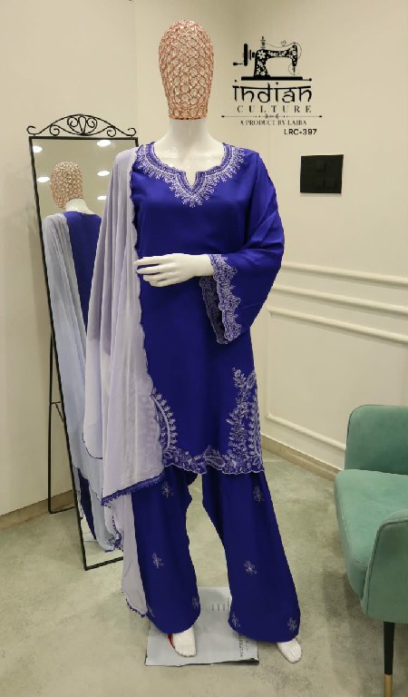INDIAN CULTURE D.NO LRC-397 WHOLESALE READYMADE COTTON RAYON ELEGANT 3 PCS SUITS EXPORTER