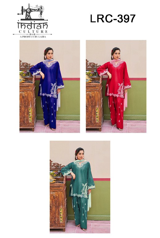 INDIAN CULTURE D.NO LRC-397 WHOLESALE READYMADE COTTON RAYON ELEGANT 3 PCS SUITS EXPORTER