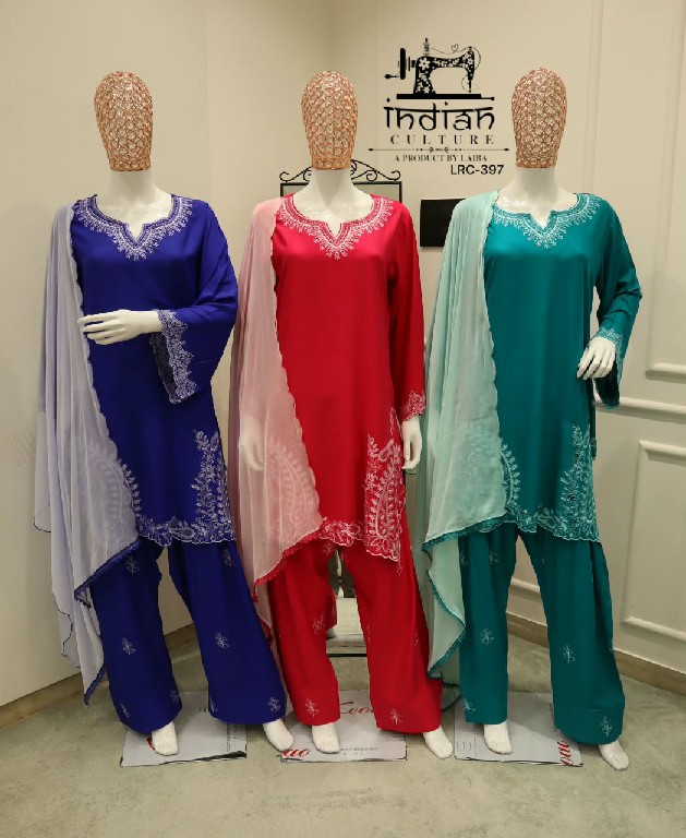 INDIAN CULTURE D.NO LRC-397 WHOLESALE READYMADE COTTON RAYON ELEGANT 3 PCS SUITS EXPORTER