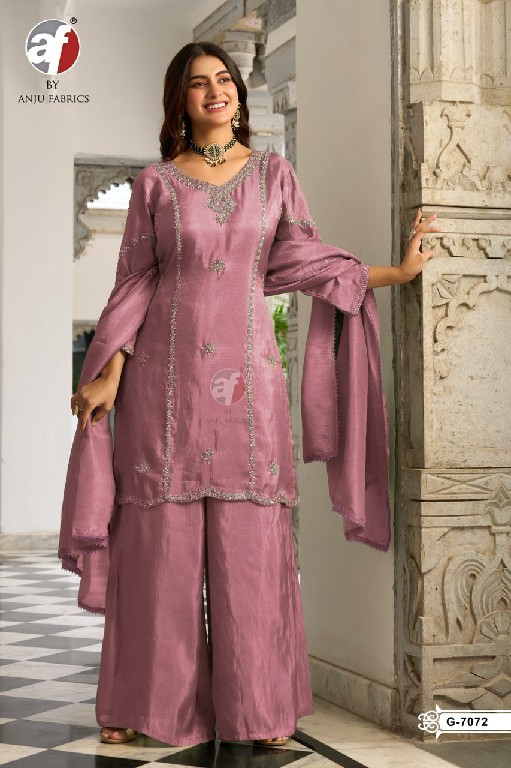 ANJU FAB D.NO G 7005-7072-7073 WHOLESALE READYMADE TISSUE SHIMMER FESTIVE WEAR 3 PCS COMBO SET SUITS EXPORTER