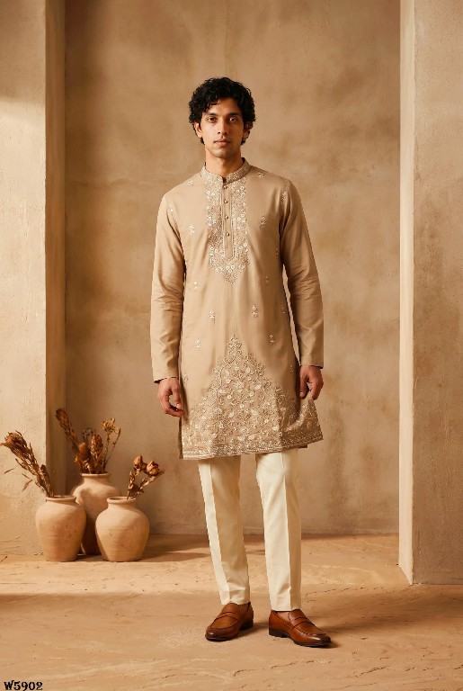 OUTLUK WEDDING COLLECTION VOL 59 WHOLESALE READYMADE SILK OCCASION SPECIAL KURTA WITH PANT FOR MEN EXPORTER