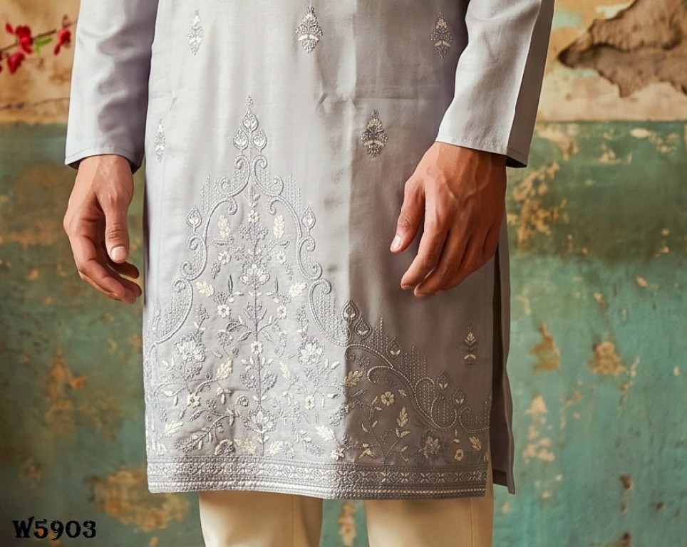 OUTLUK WEDDING COLLECTION VOL 59 WHOLESALE READYMADE SILK OCCASION SPECIAL KURTA WITH PANT FOR MEN EXPORTER