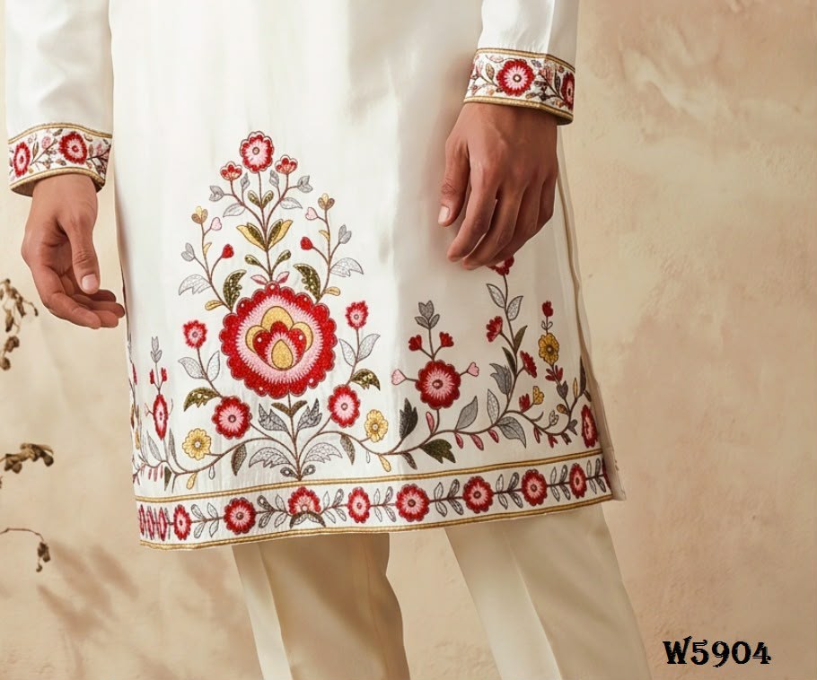 OUTLUK WEDDING COLLECTION VOL 59 WHOLESALE READYMADE SILK OCCASION SPECIAL KURTA WITH PANT FOR MEN EXPORTER