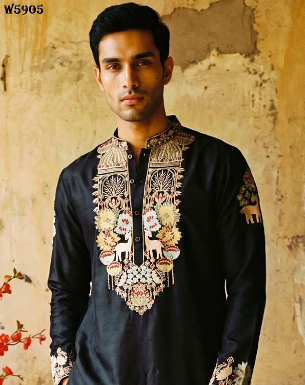 OUTLUK WEDDING COLLECTION VOL 59 WHOLESALE READYMADE SILK OCCASION SPECIAL KURTA WITH PANT FOR MEN EXPORTER