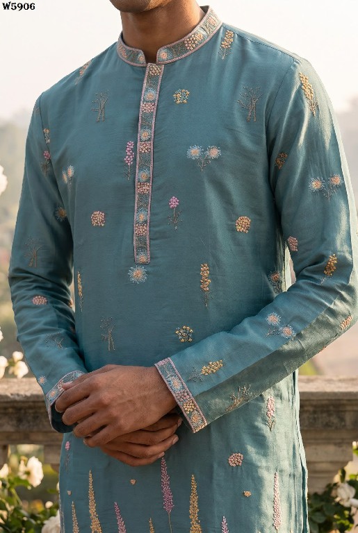 OUTLUK WEDDING COLLECTION VOL 59 WHOLESALE READYMADE SILK OCCASION SPECIAL KURTA WITH PANT FOR MEN EXPORTER