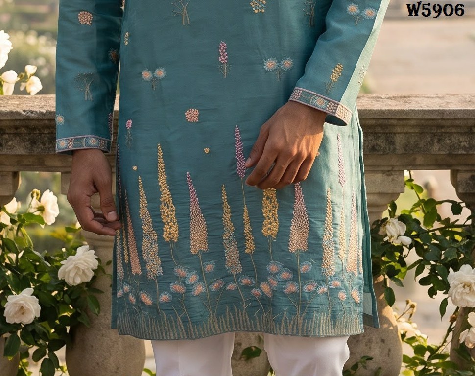OUTLUK WEDDING COLLECTION VOL 59 WHOLESALE READYMADE SILK OCCASION SPECIAL KURTA WITH PANT FOR MEN EXPORTER