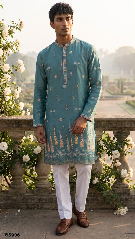 OUTLUK WEDDING COLLECTION VOL 59 WHOLESALE READYMADE SILK OCCASION SPECIAL KURTA WITH PANT FOR MEN EXPORTER