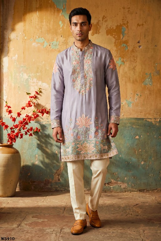 OUTLUK WEDDING COLLECTION VOL 59 WHOLESALE READYMADE SILK OCCASION SPECIAL KURTA WITH PANT FOR MEN EXPORTER