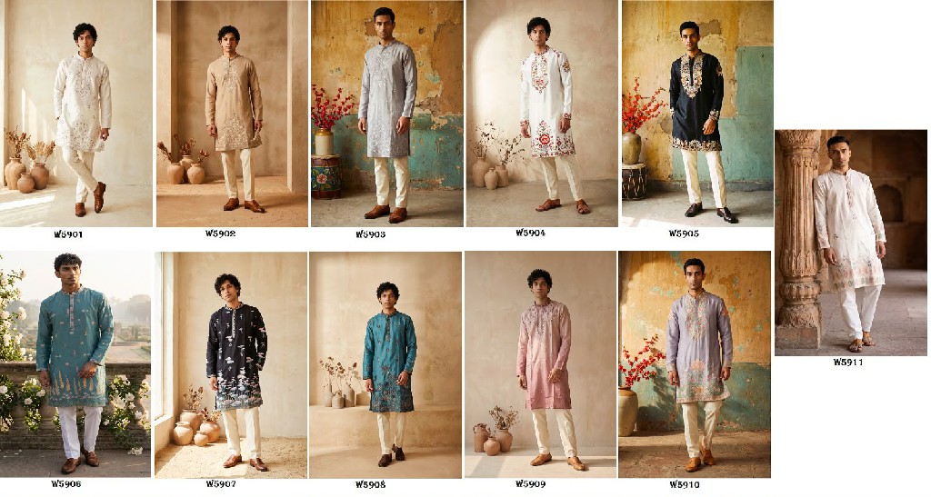 OUTLUK WEDDING COLLECTION VOL 59 WHOLESALE READYMADE SILK OCCASION SPECIAL KURTA WITH PANT FOR MEN EXPORTER