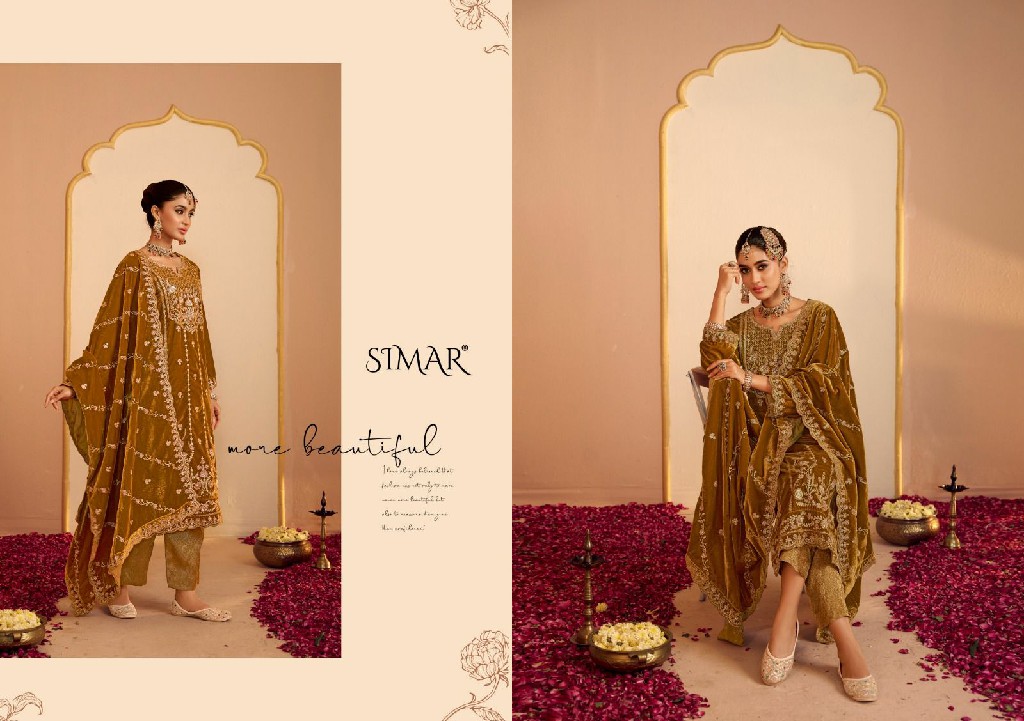 GLOSSY SIMAR JASHN-E-BAHAARA WHOLESALE VELVET WINTER COLLECTION UNSTITCH SALWAR SUITS EXPORTER