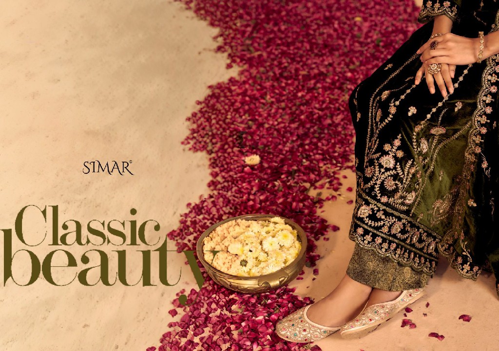 GLOSSY SIMAR JASHN-E-BAHAARA WHOLESALE VELVET WINTER COLLECTION UNSTITCH SALWAR SUITS EXPORTER