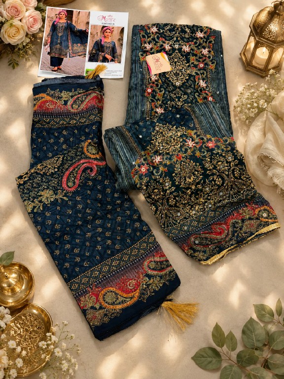 MOTIFZ D.NO 5459 WHOLESALE VISCOSE MUSLIN BEAUTIFUL UNSTITCH SALWAR KAMEEZ SUPPLIER