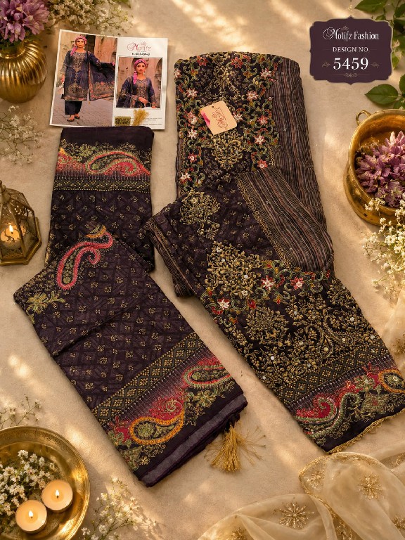 MOTIFZ D.NO 5459 WHOLESALE VISCOSE MUSLIN BEAUTIFUL UNSTITCH SALWAR KAMEEZ SUPPLIER