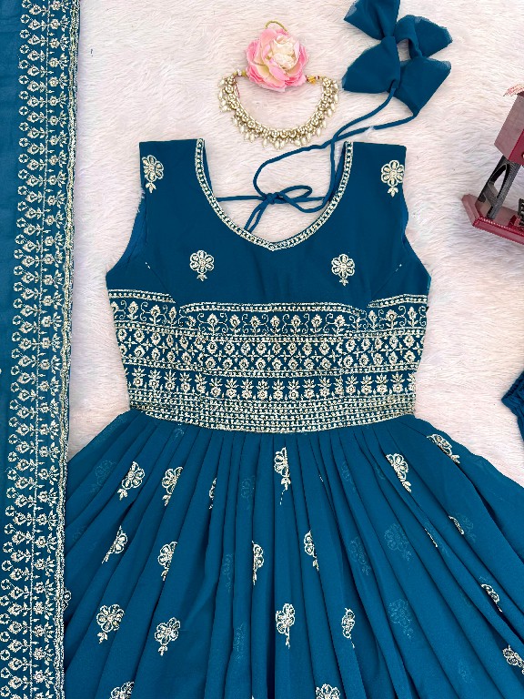 SP SERIES D.NO SP-91 WHOLESALE READYMADE HEAVY FAUX GEORGETTE PARTY WEAR ANARKALI STYLE 3 PCS SUITS SUPPLIER