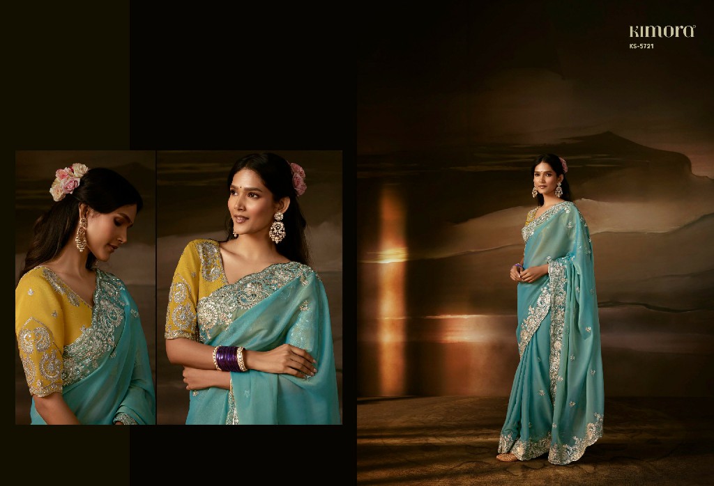 KIMORA CHANDRIMA WHOLESALE ZARI ORGANZA LUXURIOUS LOOK INDIAN SAREES FOR WOMEN SUPPLIER