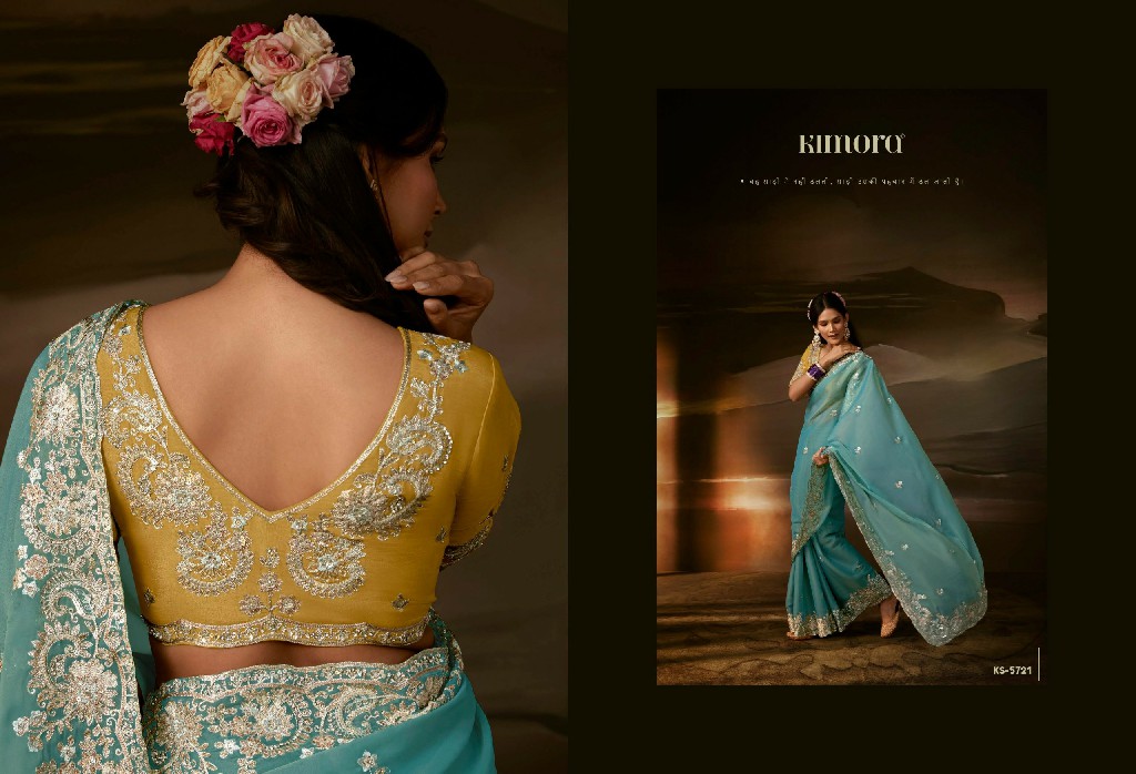 KIMORA CHANDRIMA WHOLESALE ZARI ORGANZA LUXURIOUS LOOK INDIAN SAREES FOR WOMEN SUPPLIER
