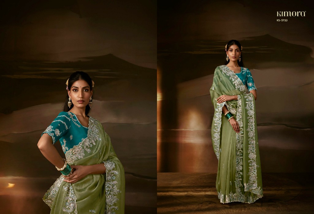 KIMORA CHANDRIMA WHOLESALE ZARI ORGANZA LUXURIOUS LOOK INDIAN SAREES FOR WOMEN SUPPLIER