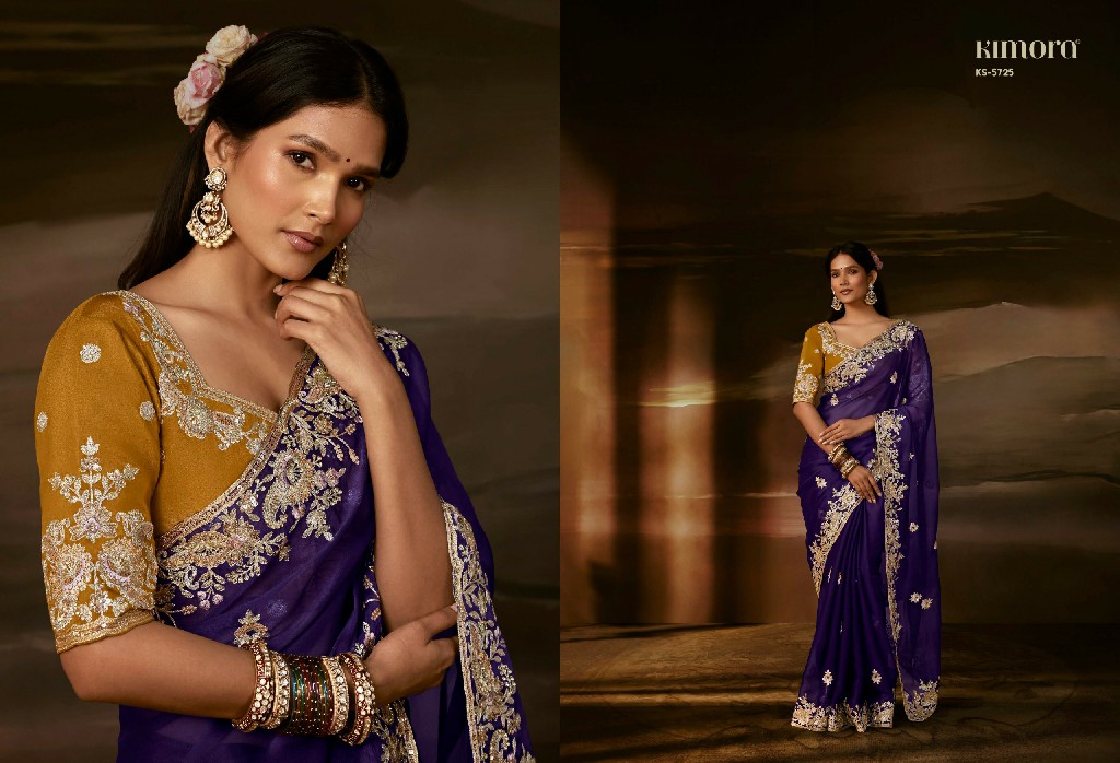 KIMORA CHANDRIMA WHOLESALE ZARI ORGANZA LUXURIOUS LOOK INDIAN SAREES FOR WOMEN SUPPLIER
