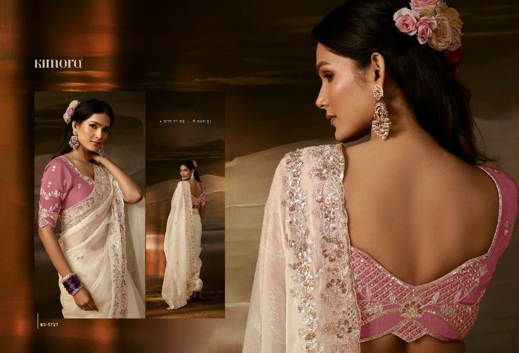 KIMORA CHANDRIMA WHOLESALE ZARI ORGANZA LUXURIOUS LOOK INDIAN SAREES FOR WOMEN SUPPLIER