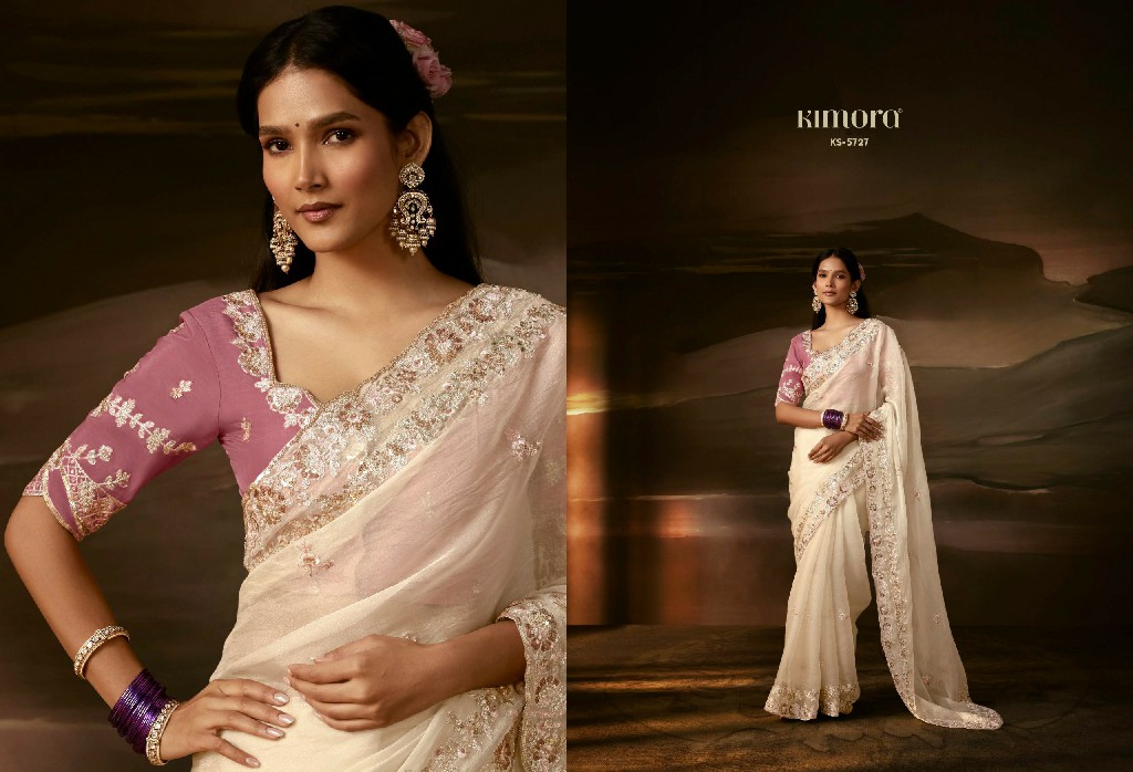 KIMORA CHANDRIMA WHOLESALE ZARI ORGANZA LUXURIOUS LOOK INDIAN SAREES FOR WOMEN SUPPLIER