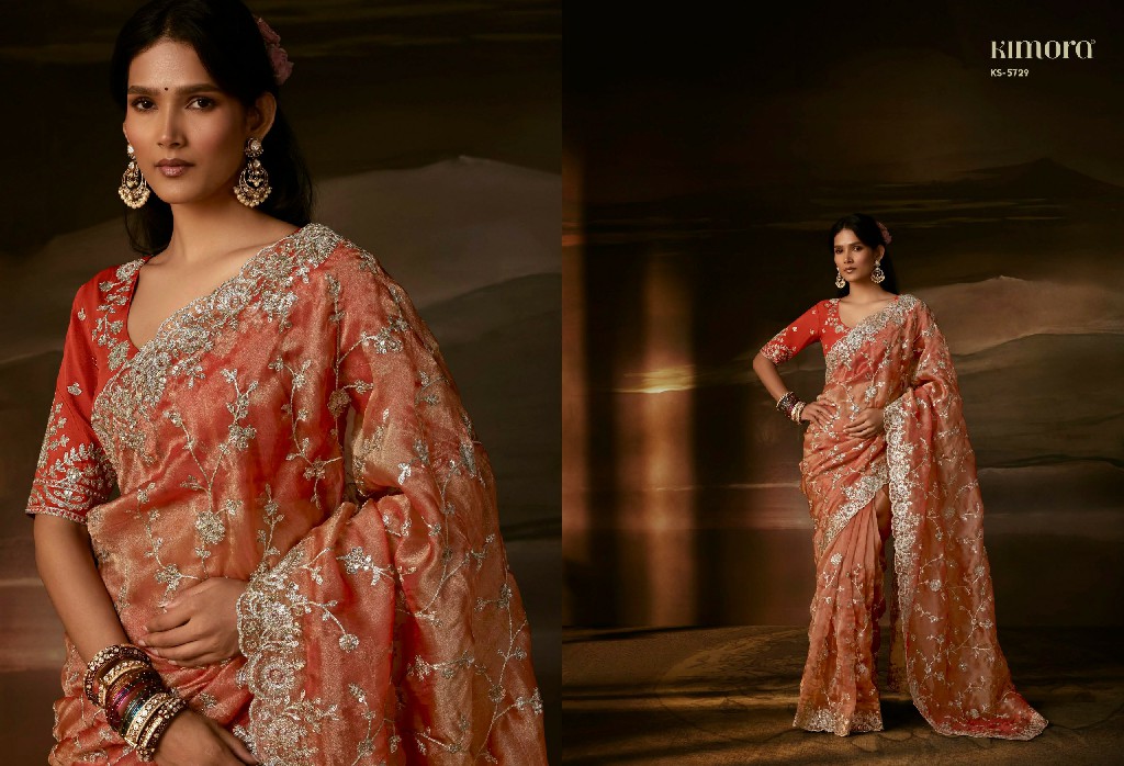 KIMORA CHANDRIMA WHOLESALE ZARI ORGANZA LUXURIOUS LOOK INDIAN SAREES FOR WOMEN SUPPLIER