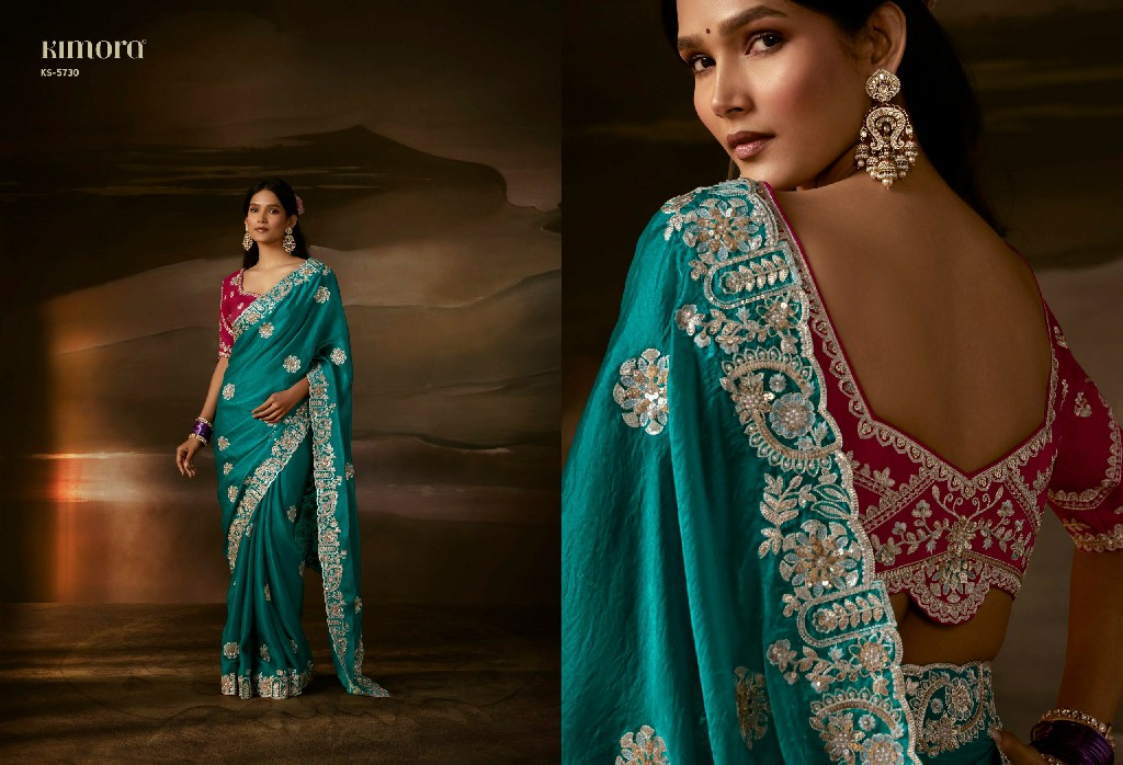 KIMORA CHANDRIMA WHOLESALE ZARI ORGANZA LUXURIOUS LOOK INDIAN SAREES FOR WOMEN SUPPLIER