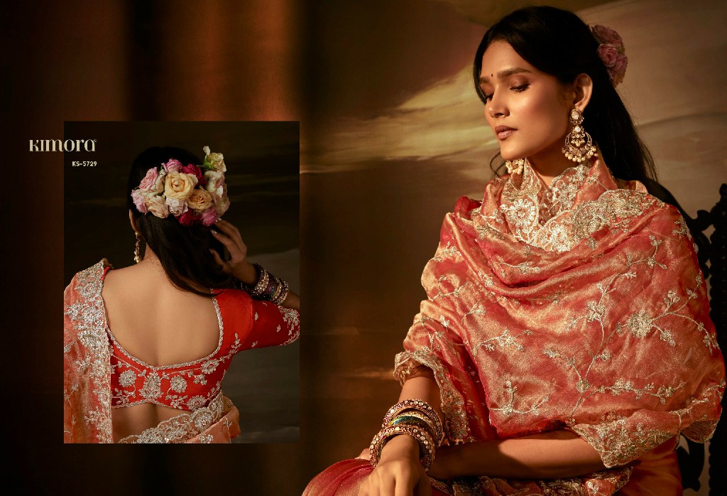 KIMORA CHANDRIMA WHOLESALE ZARI ORGANZA LUXURIOUS LOOK INDIAN SAREES FOR WOMEN SUPPLIER