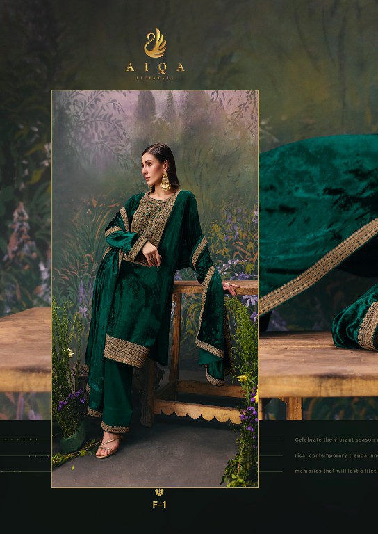 AIQA DIVINE ELEGANCE WHOLESALE VISCOSE VELVET WINTER SPECIAL UNSTITCH SALWAR SUITS SUPPLIER